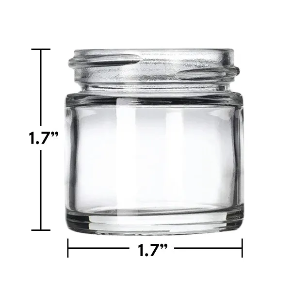 1 oz Clear Glass Straight Sided Round Jar With Smooth White Lid - (160 - 16,000 Count)