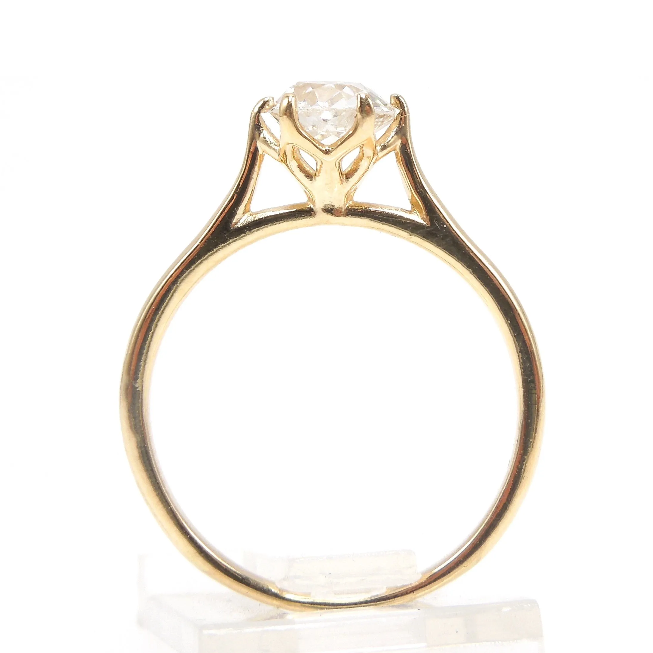 1.01ct Old Mine Cut Diamond Solitaire in 18K Yellow Gold
