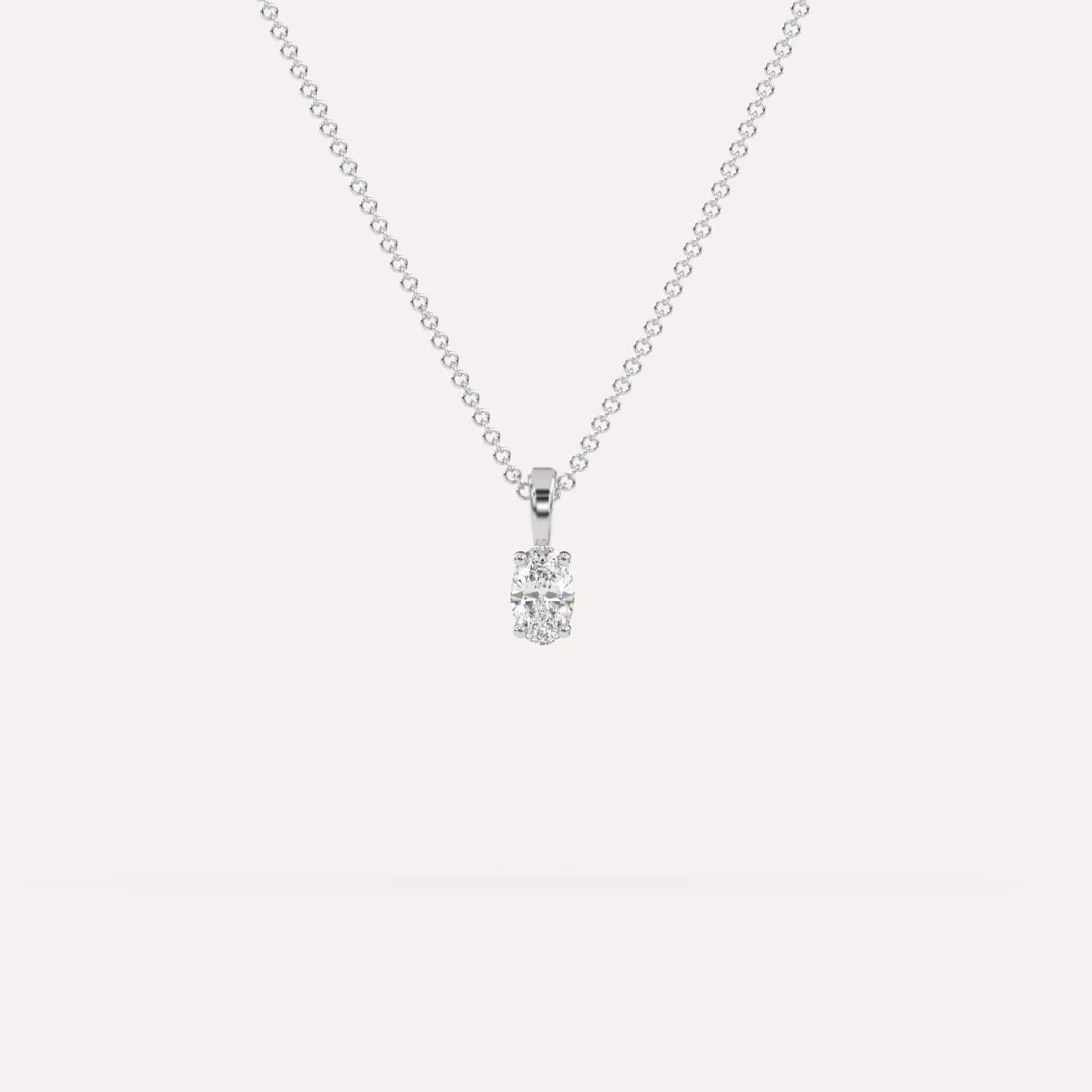 1/4 carat Oval Diamond Pendant Necklace