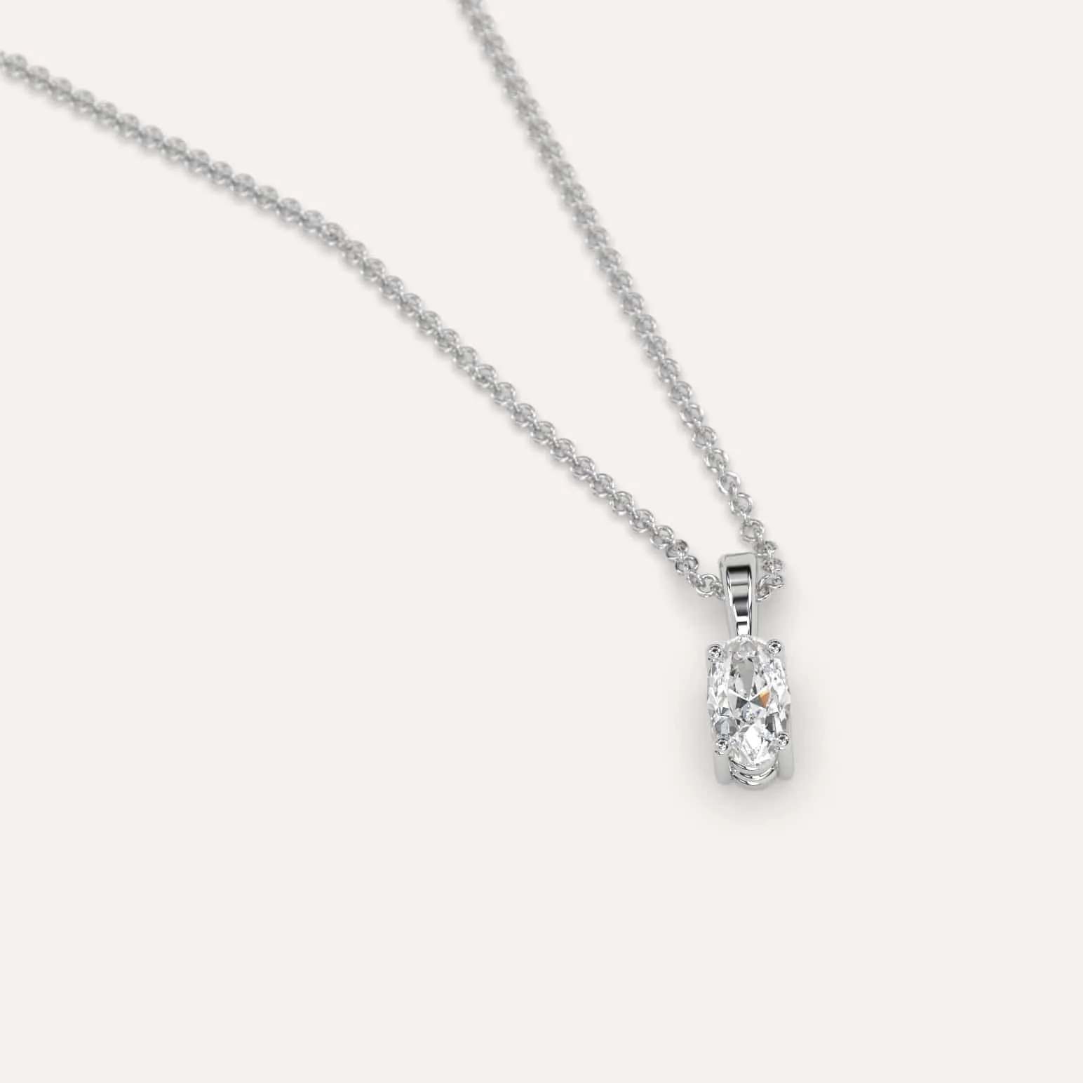 1/4 carat Oval Diamond Pendant Necklace