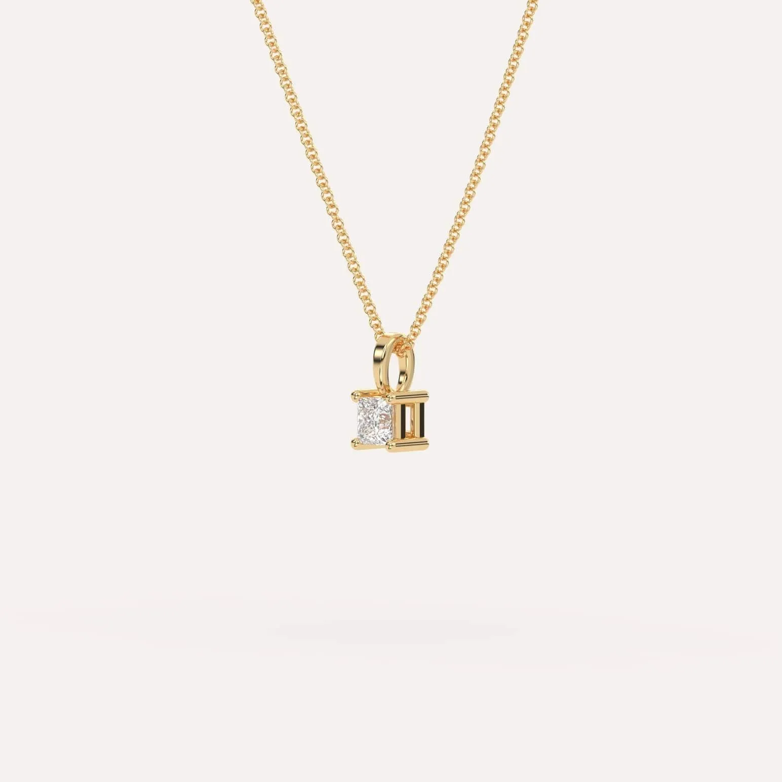 1/4 carat Princess Diamond Pendant Necklace