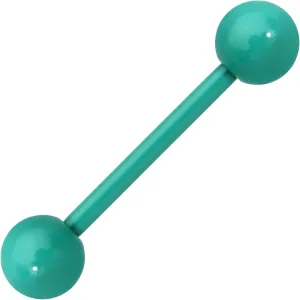 14 Gauge 5/8 Green Acrylic Over Steel Barbell Tongue Ring
