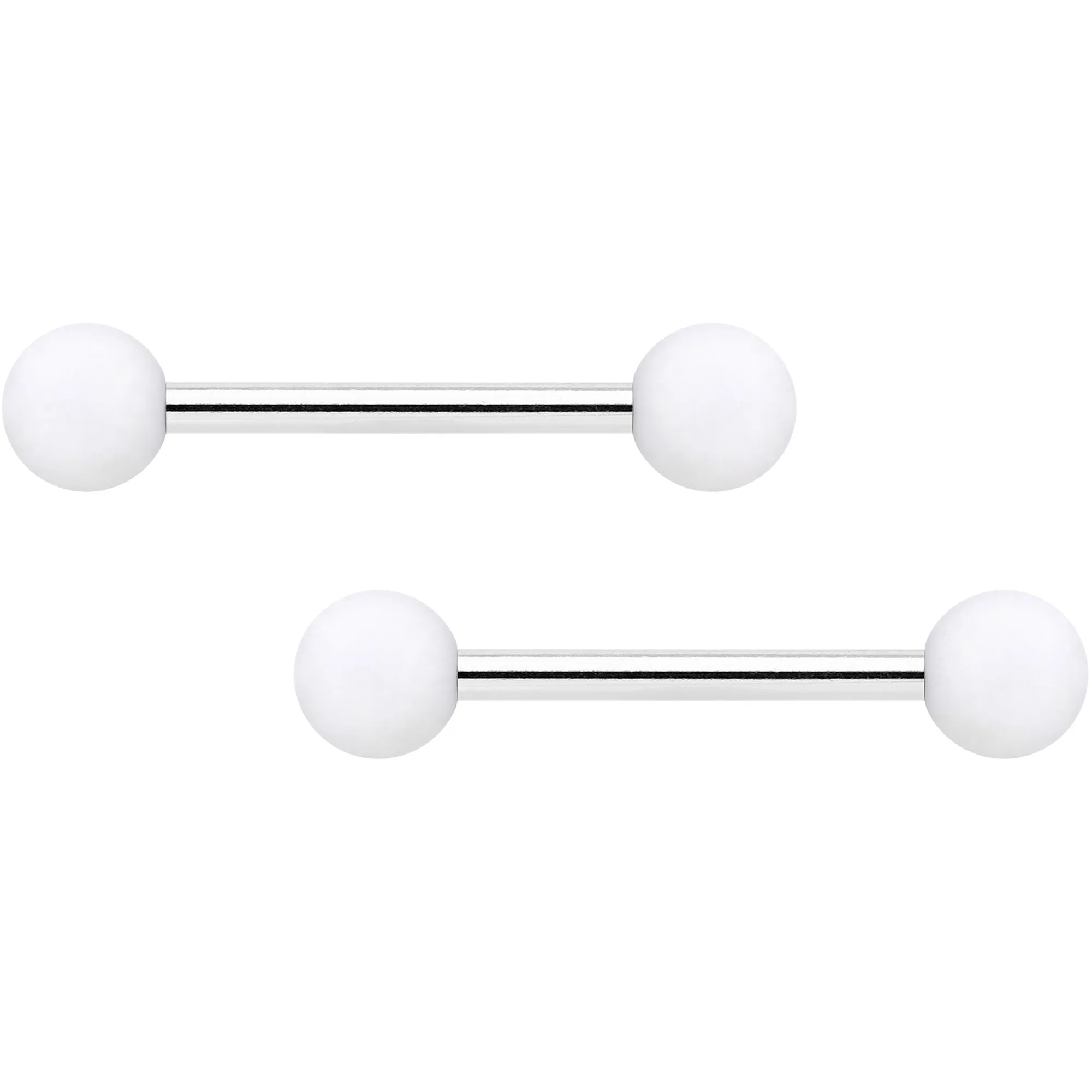14 Gauge 9/16 Tan White Matte Barbell Nipple Ring Set of 4