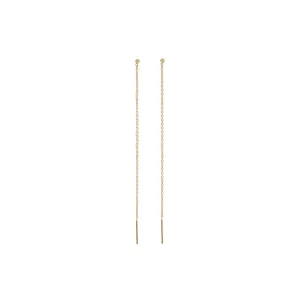 14k Tiny Ball Threader Earrings