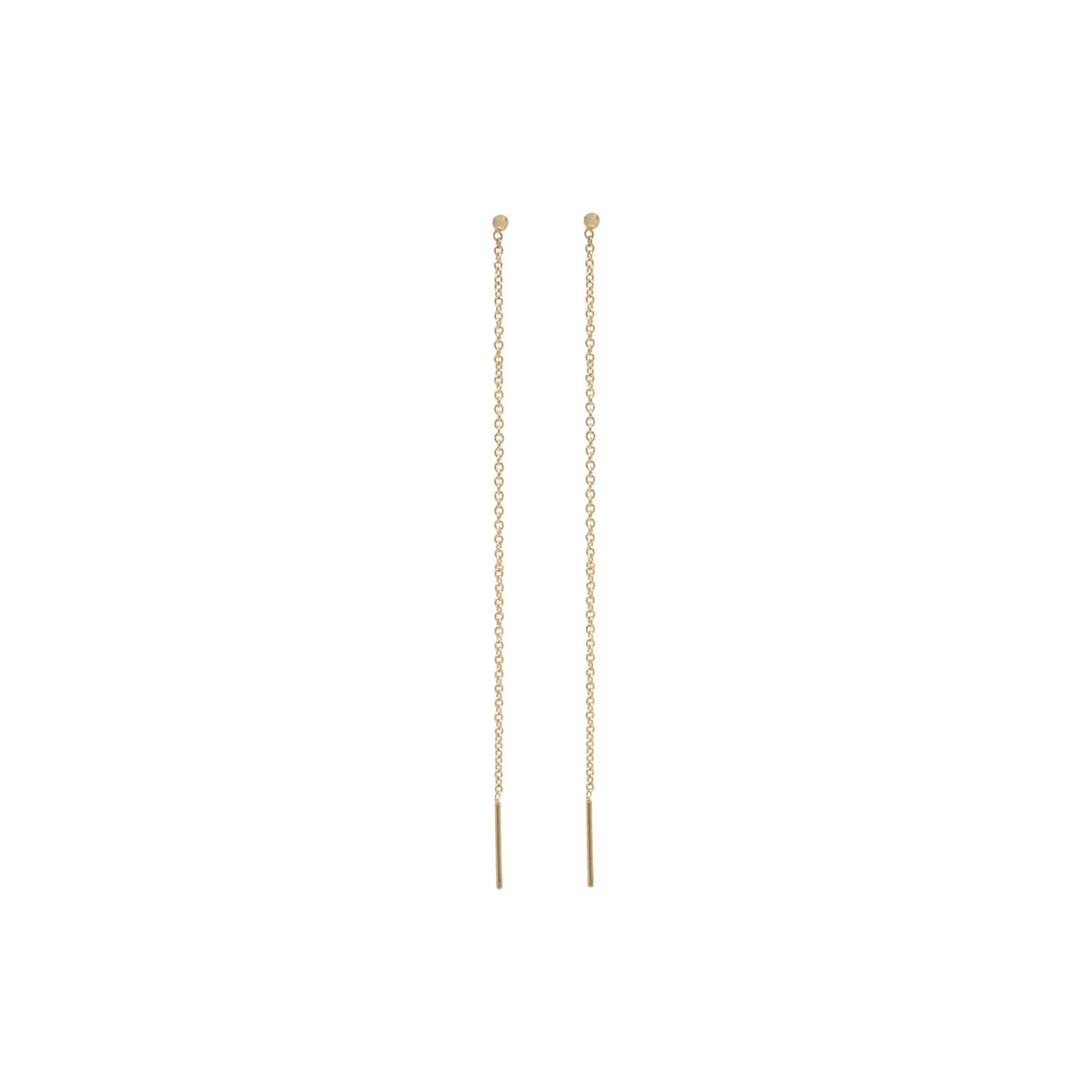 14k Tiny Ball Threader Earrings