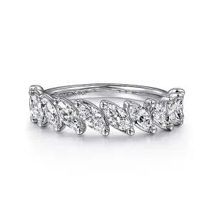 14K White Gold Marquise Diamond Anniversary Band - 1.46 ct