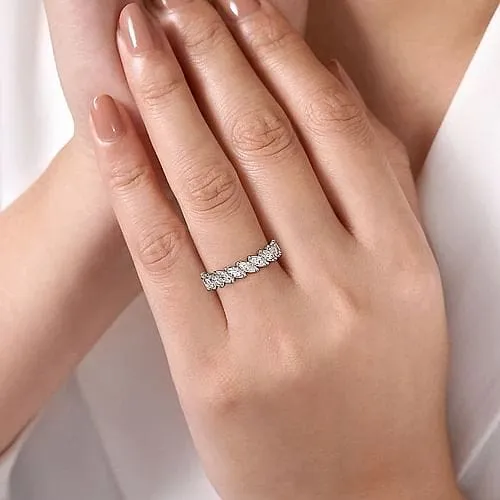 14K White Gold Marquise Diamond Anniversary Band - 1.46 ct