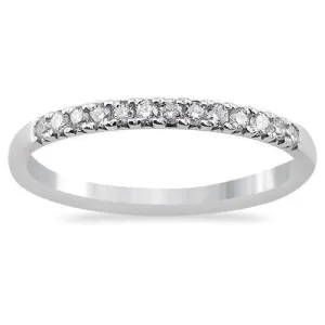 14K White Gold Single Row Diamond Band 0.21 Ctw
