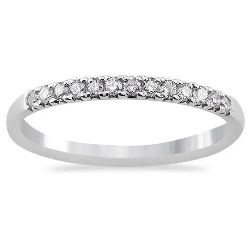 14K White Gold Single Row Diamond Band 0.21 Ctw