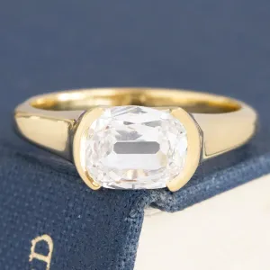 1.50ct Cushion Cut Diamond Half-Bezel Solitaire
