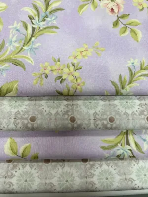 16 Pre Cut 10" Quilting Fabric Squares Simple Blossoms