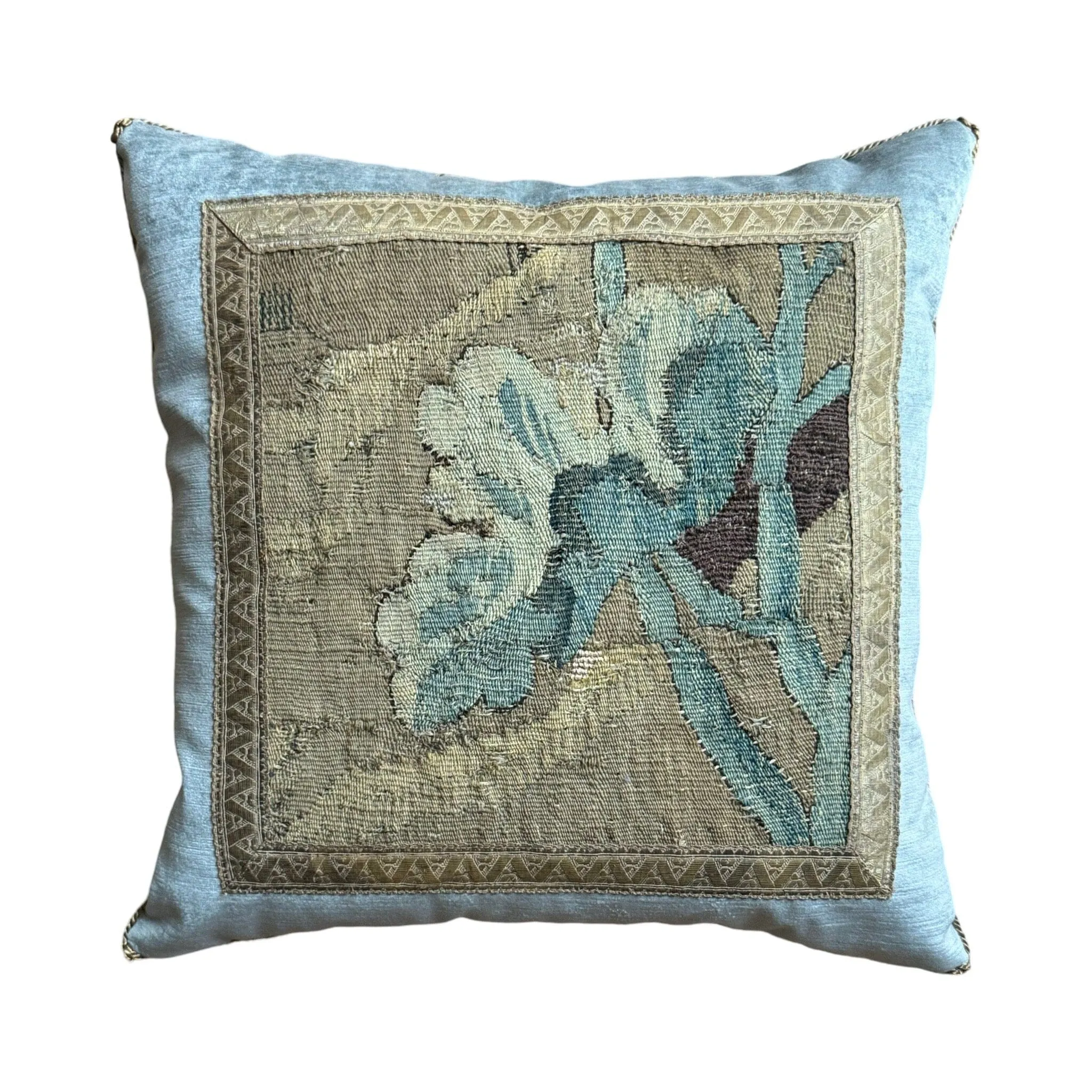 17th Century Flemish Tapestry Fragment (#T031024A | 19 x 19")