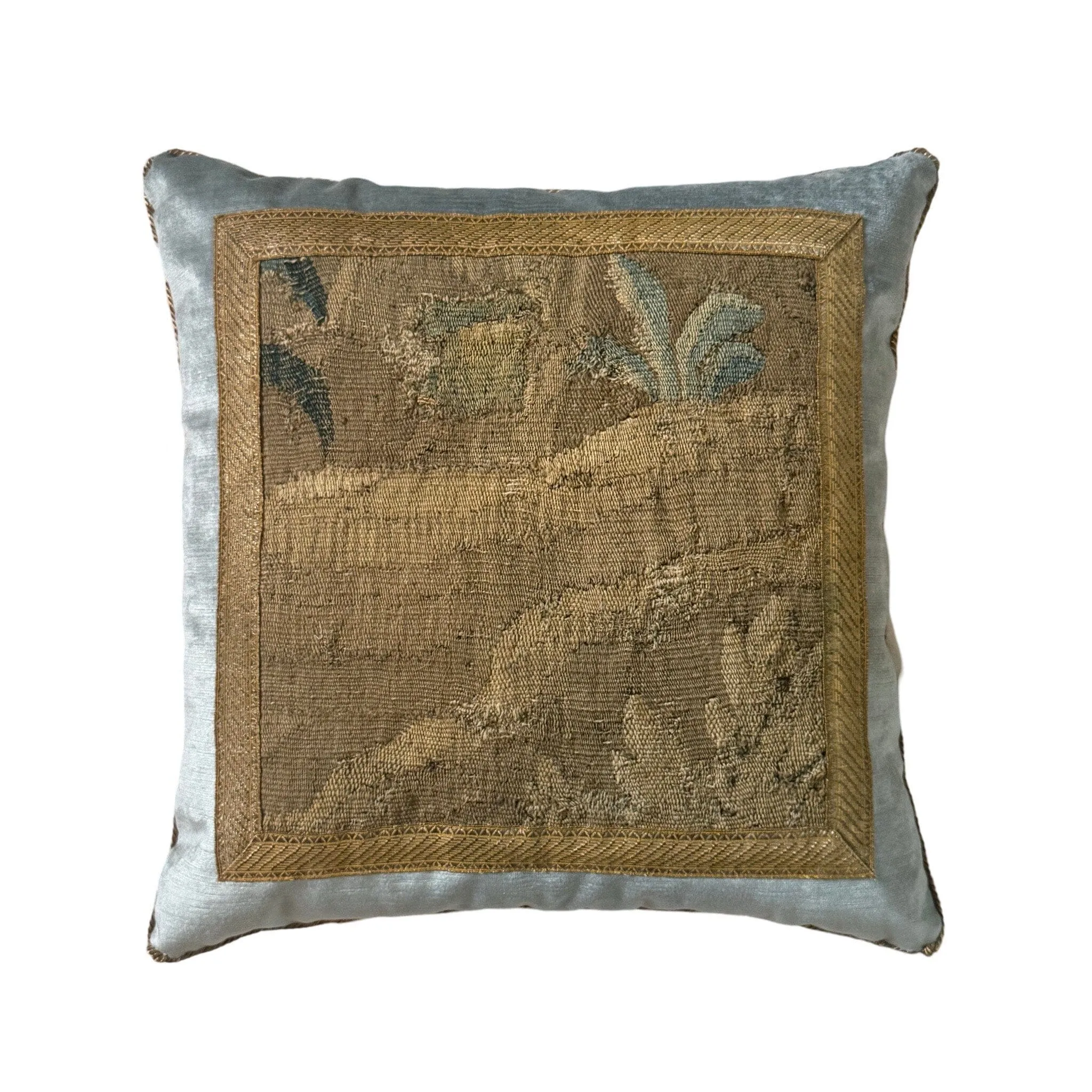 17th Century Flemish Tapestry Fragment (#T031024B | 19 x 19")