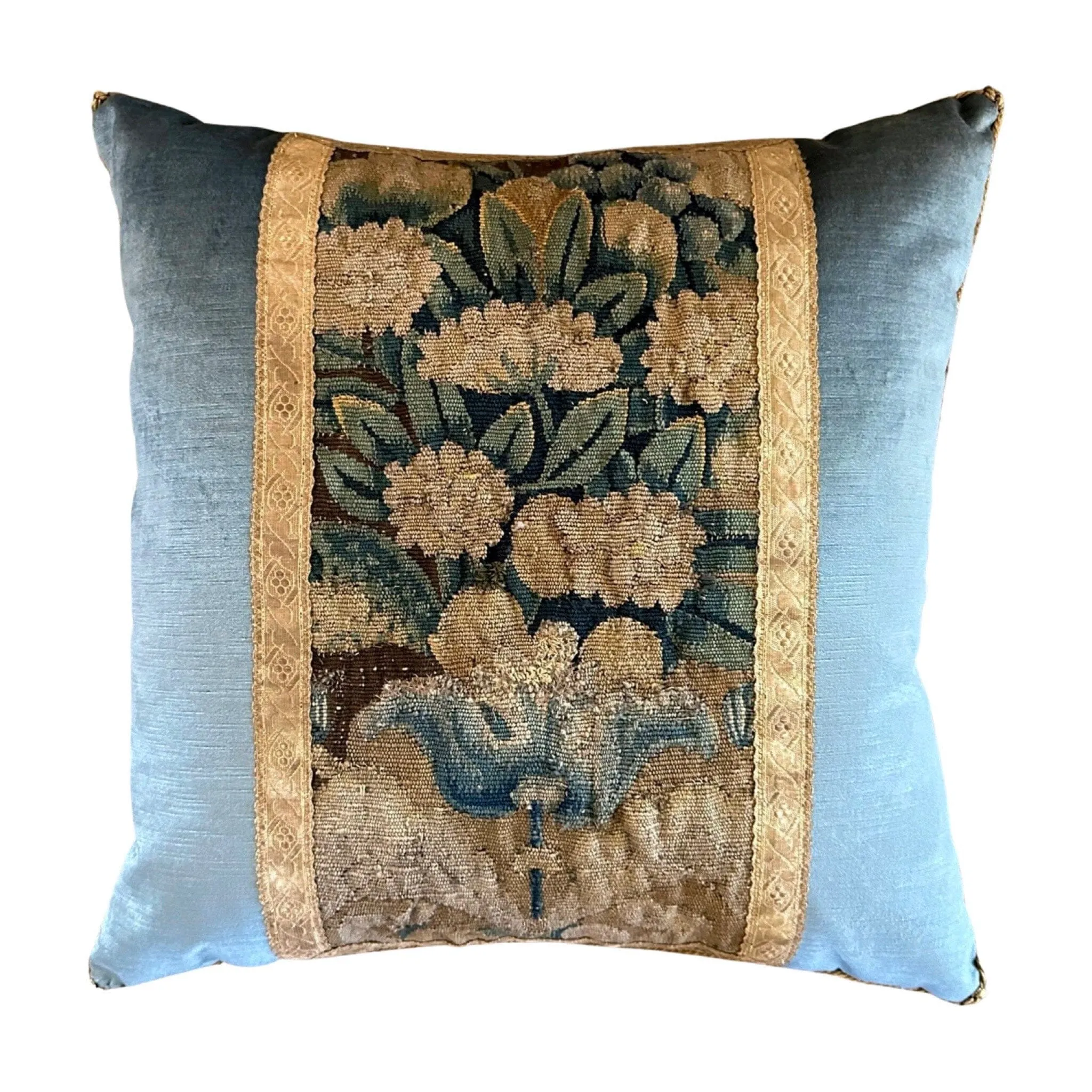 17th Century Flemish Tapestry Fragment (#T031123A&B | 22 x 22")
