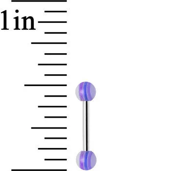 18 Gauge Acrylic Plum Purple Stripe Straight Barbell Eyebrow Ring