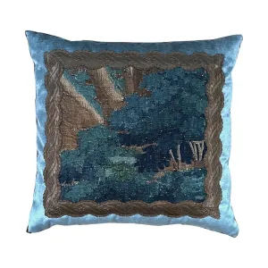 18th C. Verdure Tapestry Fragment (#T101323A | 20 x 21")