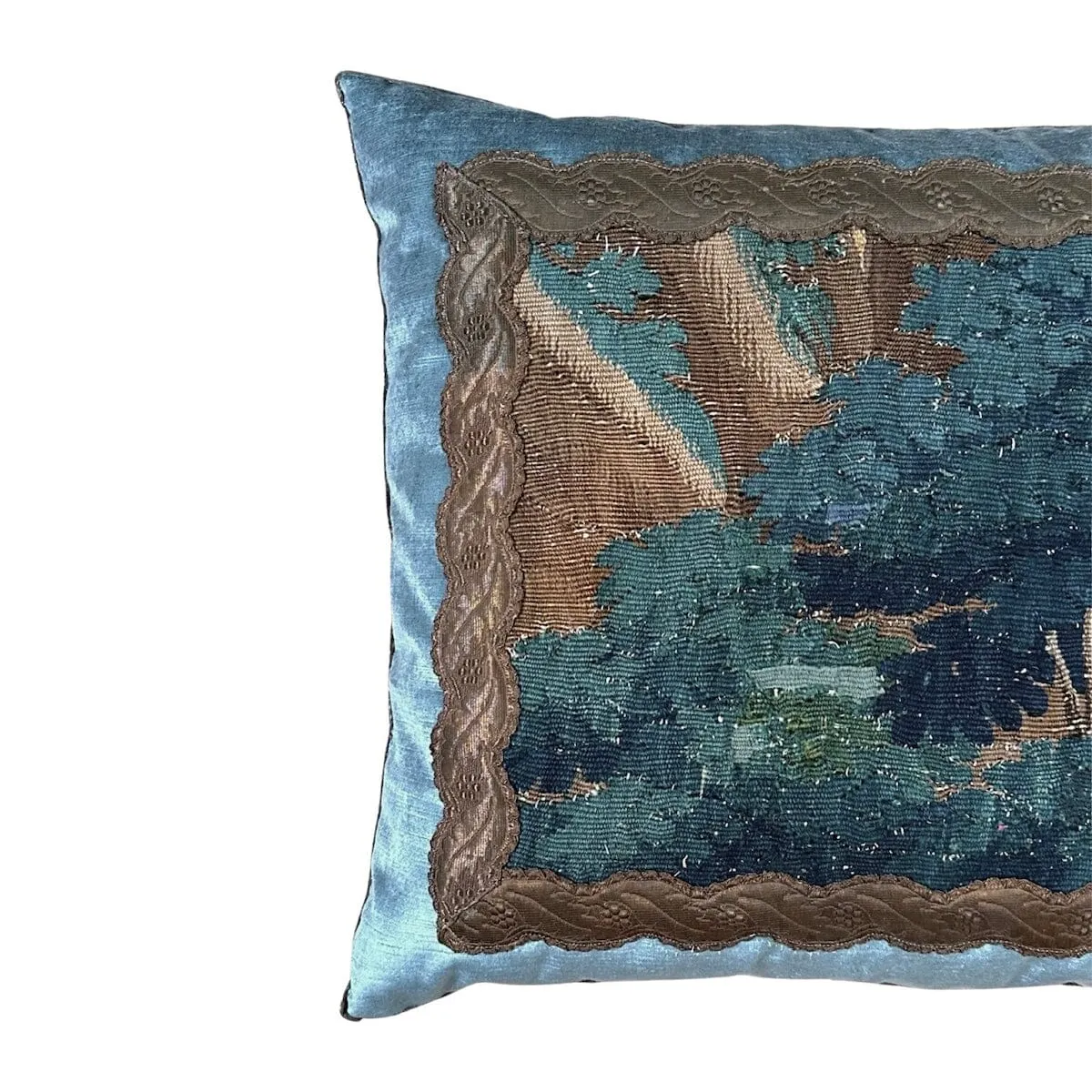 18th C. Verdure Tapestry Fragment (#T101323A | 20 x 21")