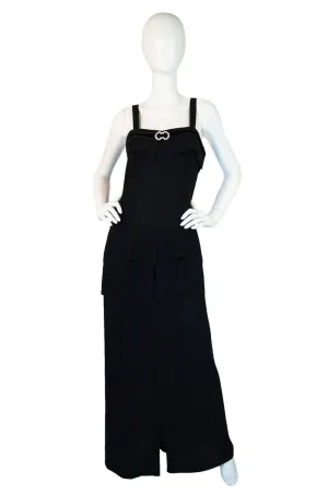 1940s Moss Crepe Halter Gown