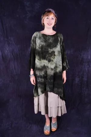 2282 Hand Dyed Ana Tunic Rain Forest-O/S