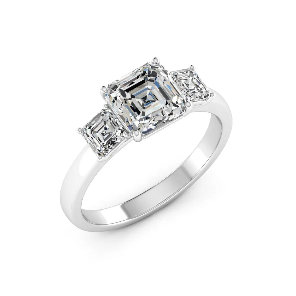 2.70 CTS DEW Asscher Cut Moissanite Ring