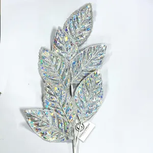 27.5" WHITE RAINBOW LEAF SPRAY