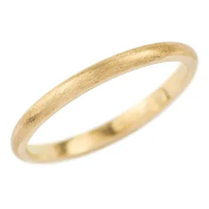 2mm Wide x 1.7mm Thick, 14k Yellow Gold Half Round Wedding Band, Matte