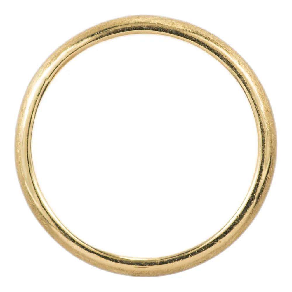 2mm Wide x 1.7mm Thick, 14k Yellow Gold Half Round Wedding Band, Matte