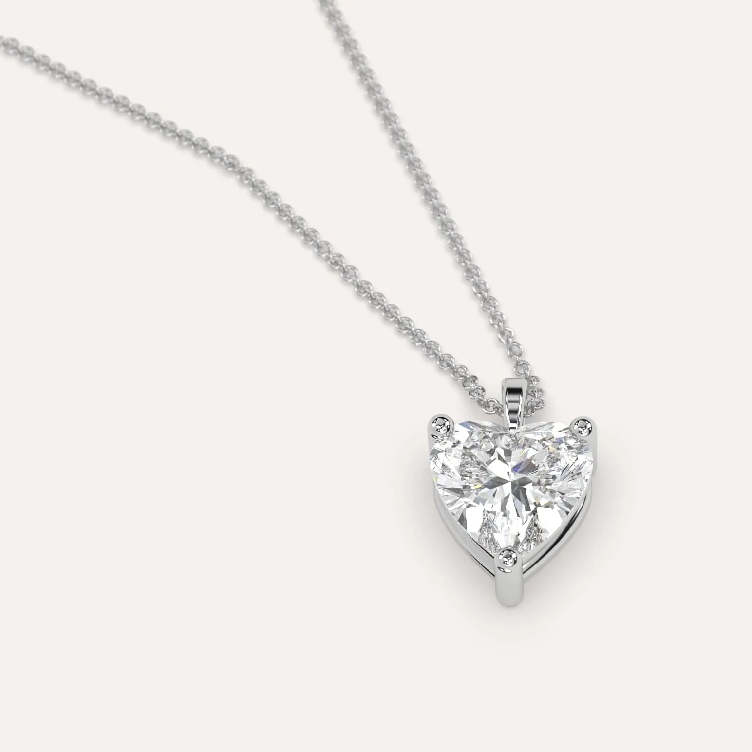 3 carat Heart Diamond Pendant Necklace