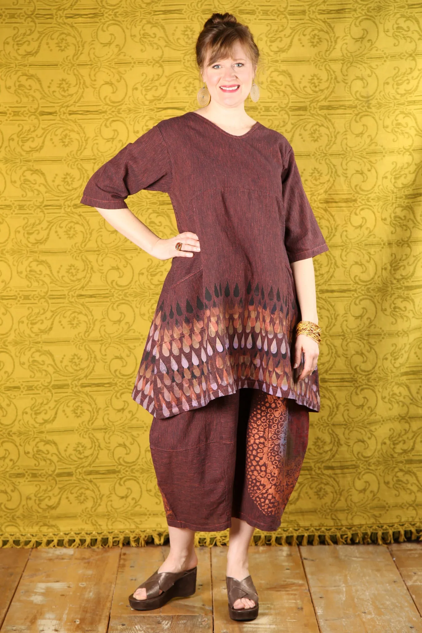 3289 Striped Four Square Pant Saffron/Indigo Stripe-P