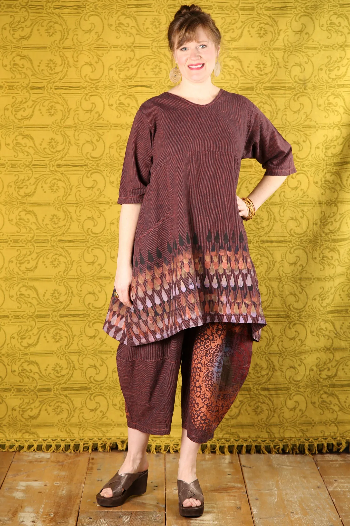 3289 Striped Four Square Pant Saffron/Indigo Stripe-P
