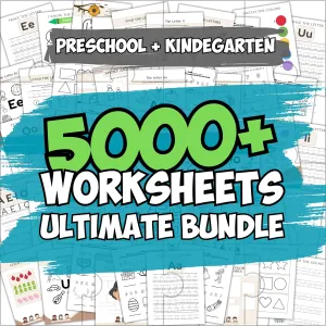 5,000  Pre-k and Kindergarten Worksheets Ultimate Bundle