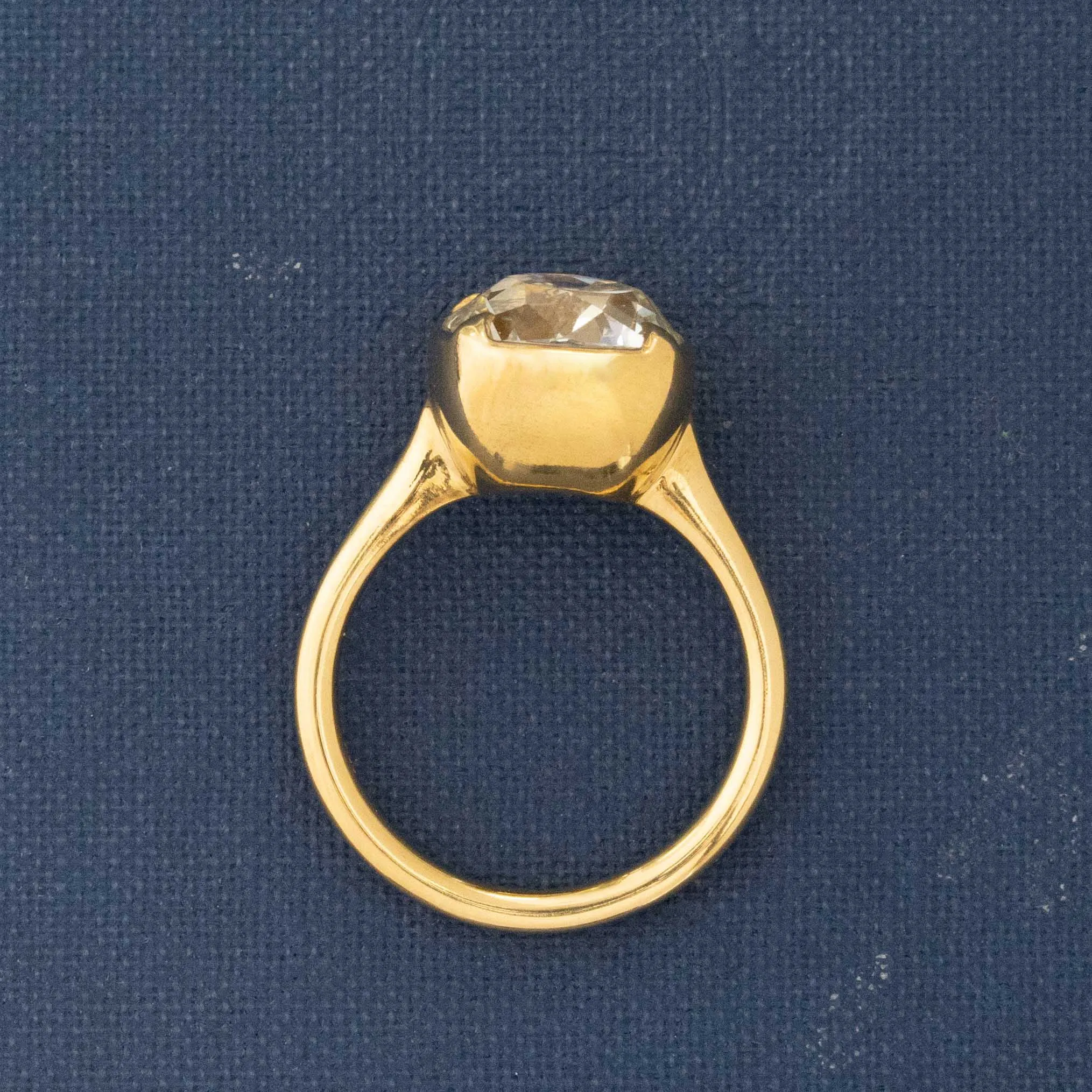 5.08ct Old Mine Cut Diamond Bezel Solitaire