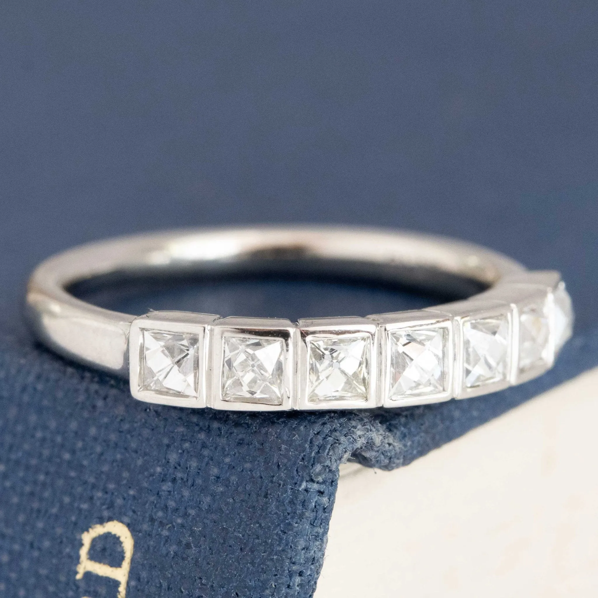 .58ctw French Cut Diamond Half-Hoop Bezel Band
