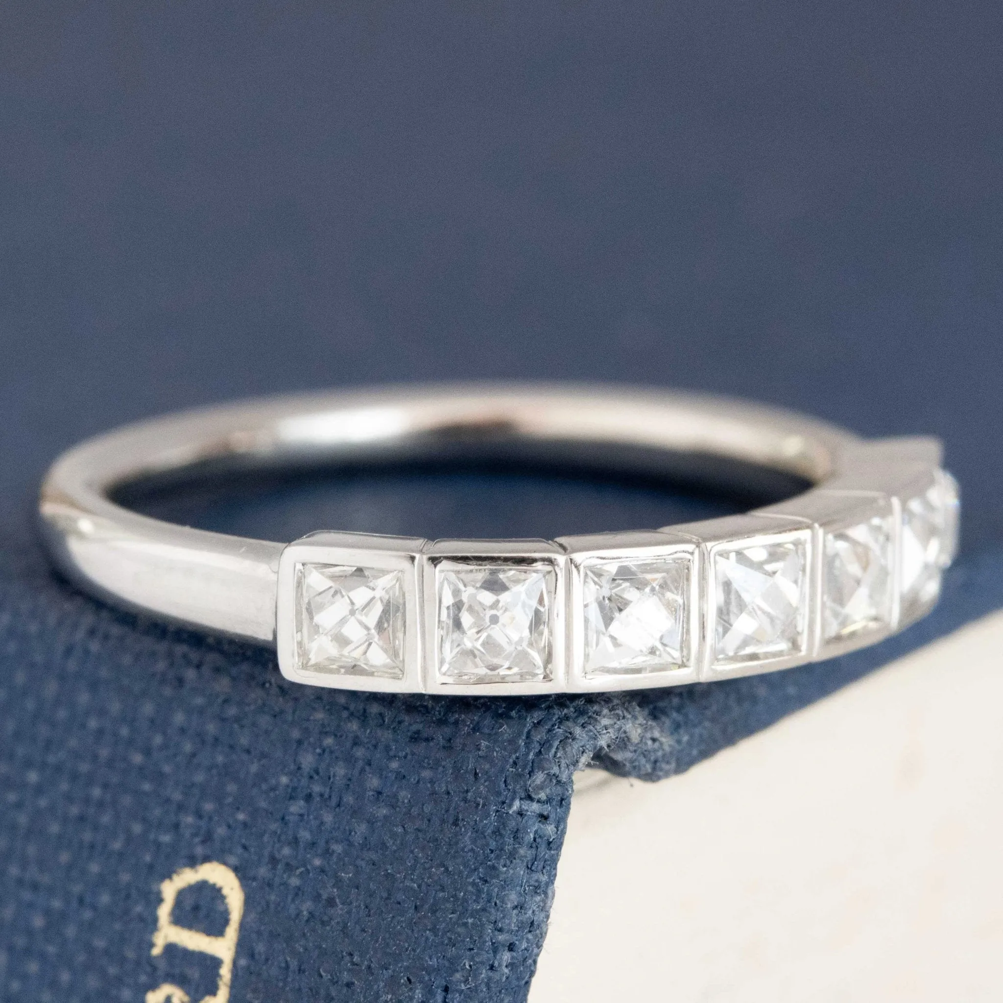 .70ctw French Cut Diamond Half-Hoop Bezel Band