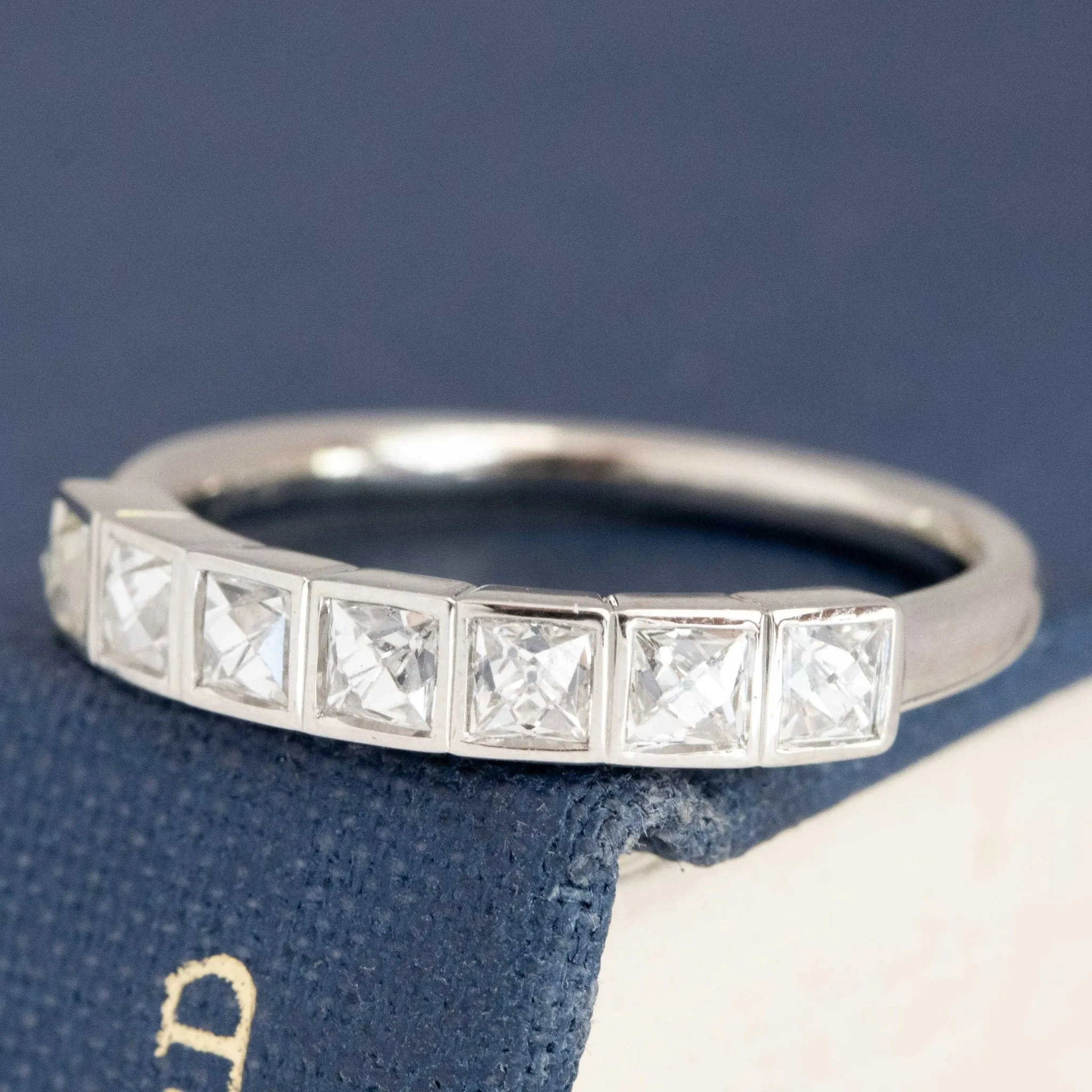 .70ctw French Cut Diamond Half-Hoop Bezel Band
