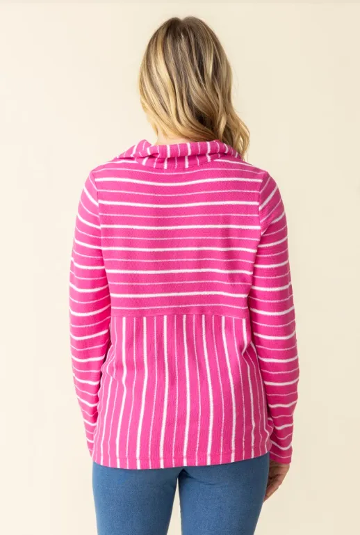 85308 - Weekend Terry Striped Quarter Zip