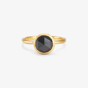 8mm Black Diamond Rose-Cut Solitaire Ring | R3304BK
