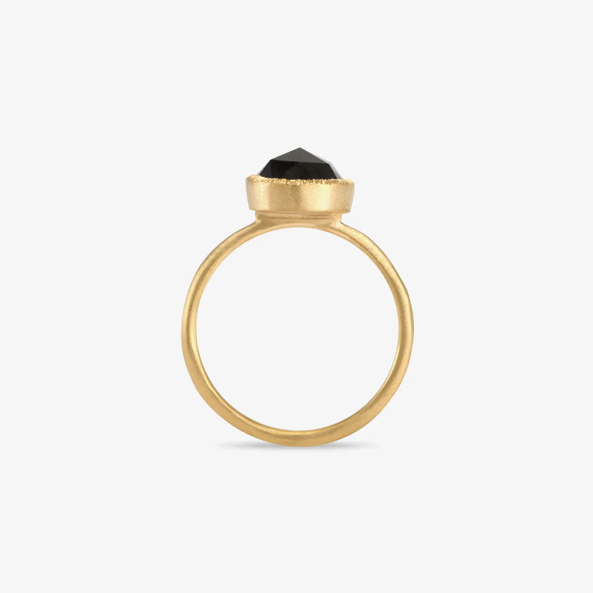 8mm Black Diamond Rose-Cut Solitaire Ring | R3304BK