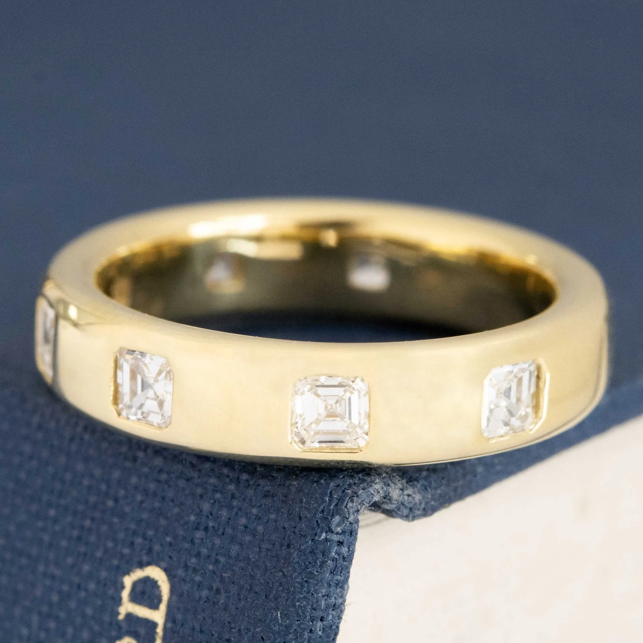 .90ctw Asscher Cut Diamond Scatter Eternity Band