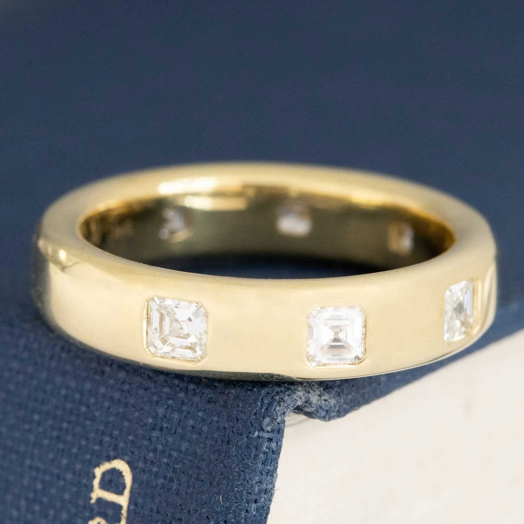 .90ctw Asscher Cut Diamond Scatter Eternity Band