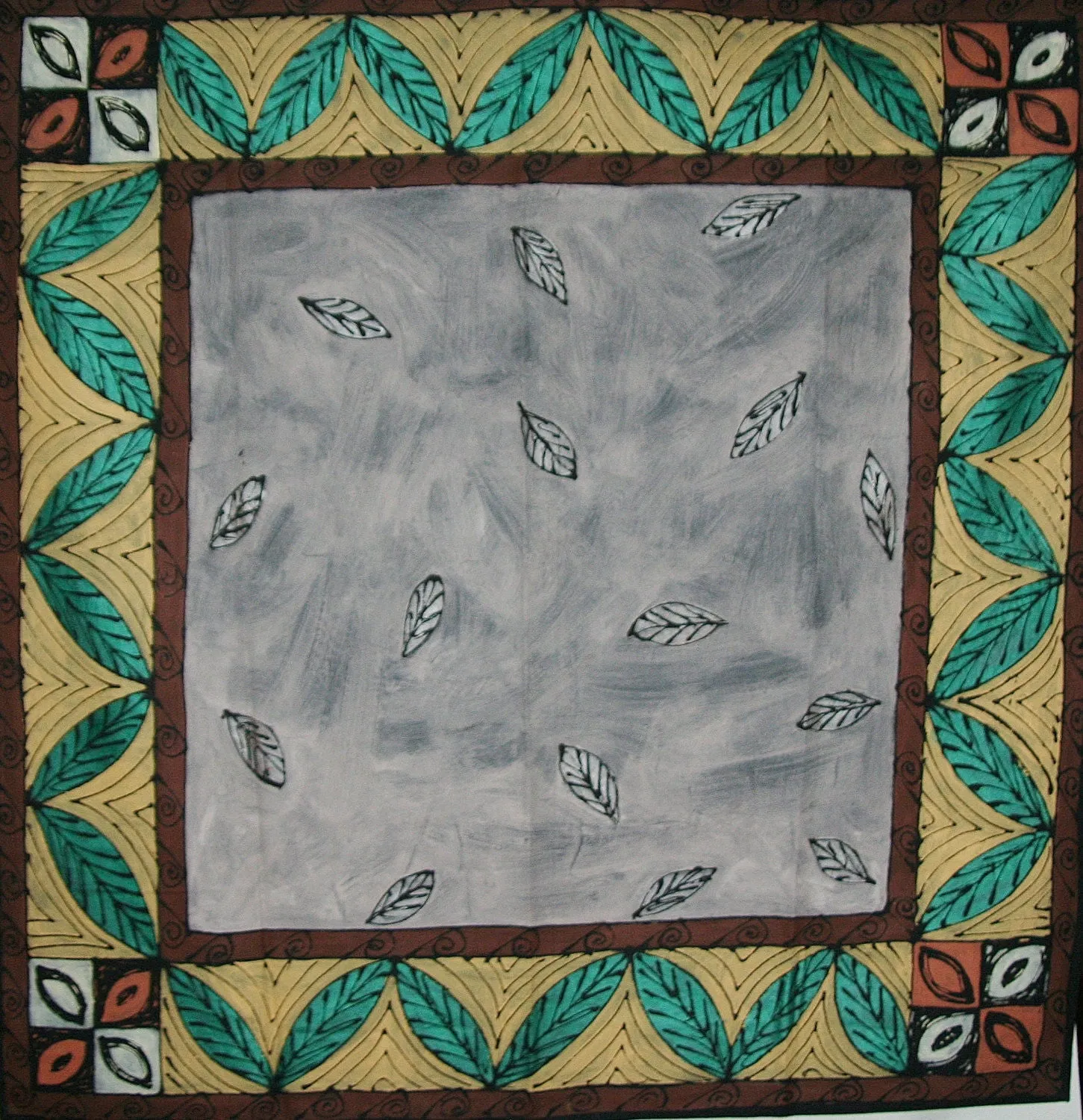 African Tapestry/Tablecloth Falling Leaves South Africa 58" X 58"