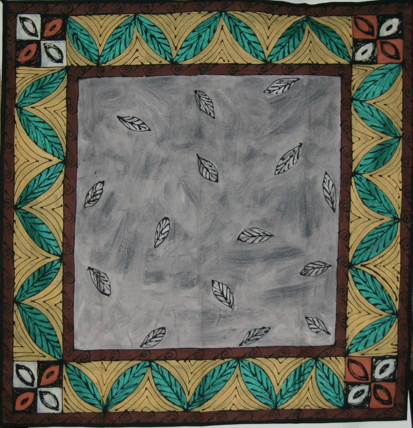 African Tapestry/Tablecloth Falling Leaves South Africa 58" X 58"