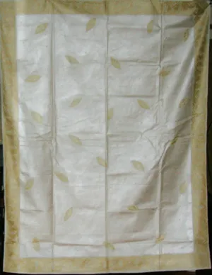African Tapestry/Tablecloth Ivory, Gold, White Tribal Diamond Design 58" X 76"