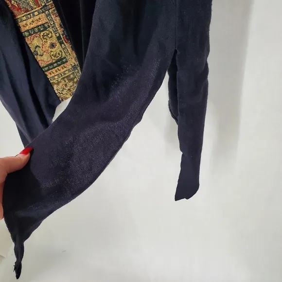 AHNI Art To Wear Lagenlook 2 Piece Velvet Tapestry Kimono Vest/LS Dress VTG