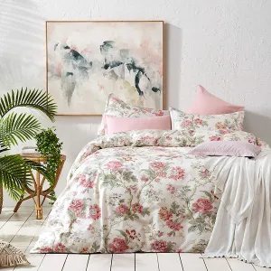 Amazing Quality 100-percent Egyptian cotton Percale Eikei Home French Country Garden Toile Floral Printed Duvet Cover Set in Queen! Peony Blossom Tree Branches Multi-coloured Design! Retails $172 