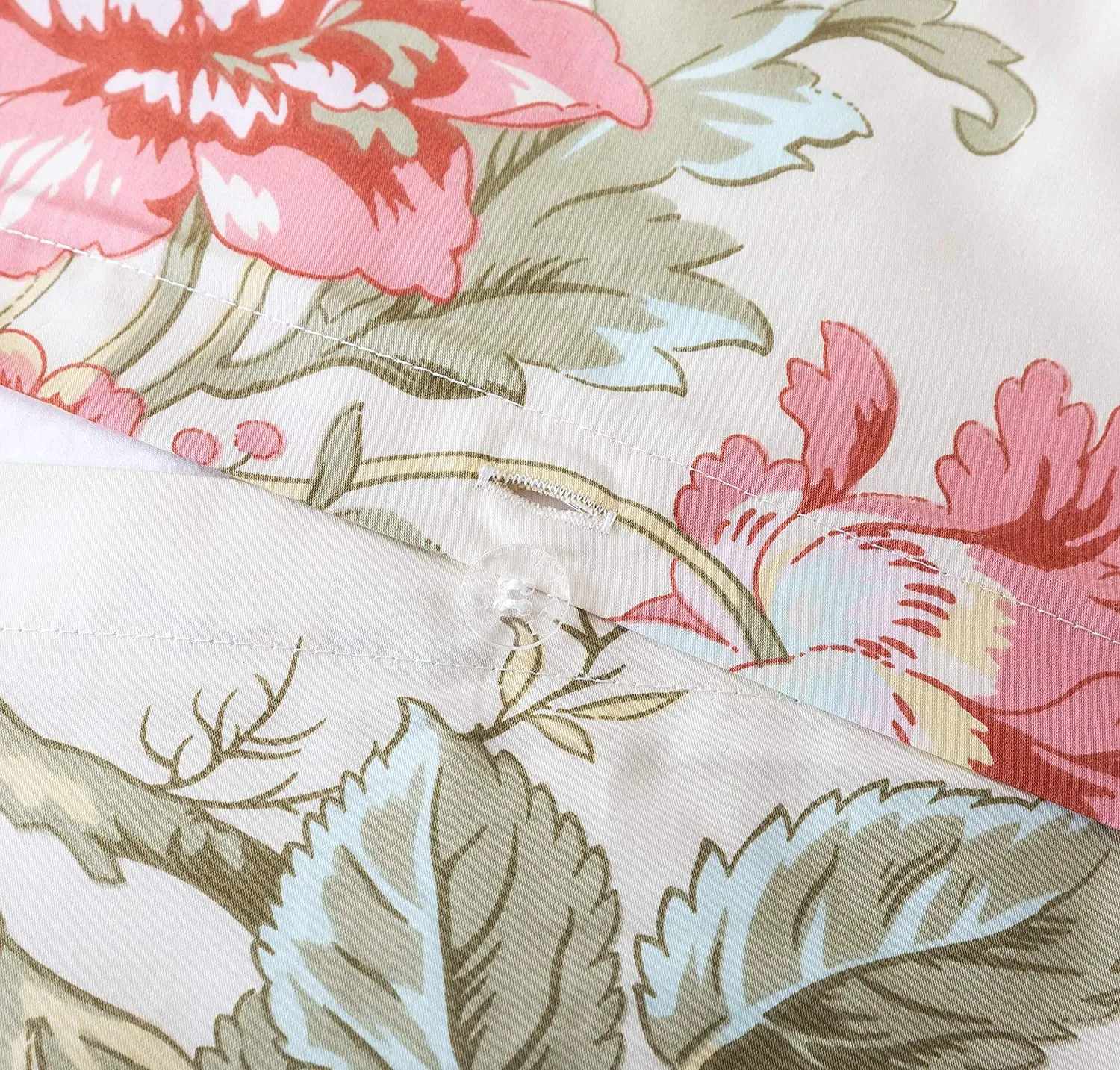 Amazing Quality 100-percent Egyptian cotton Percale Eikei Home French Country Garden Toile Floral Printed Duvet Cover Set in Queen! Peony Blossom Tree Branches Multi-coloured Design! Retails $172 