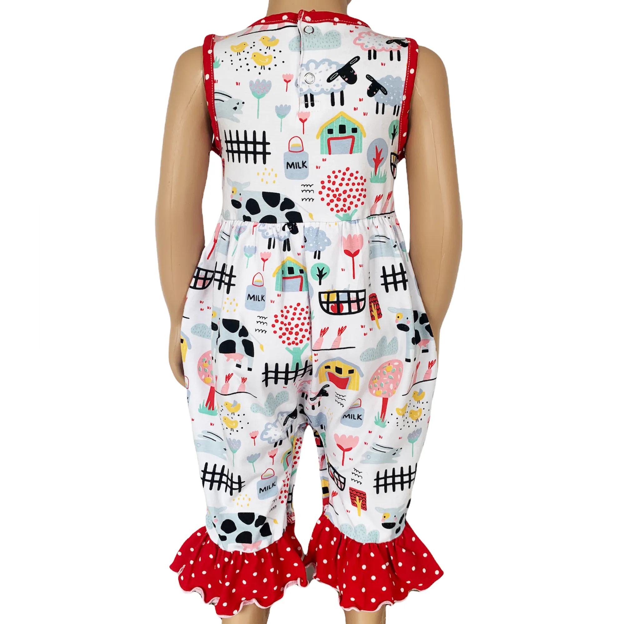 AnnLoren Baby/Toddler Girls Boutique Fun Farm Animal Romper