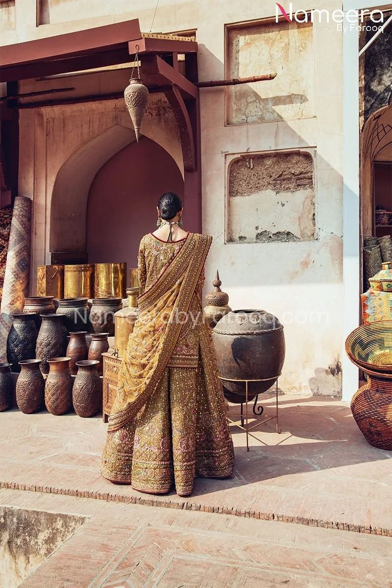 Antique Bridal Lehenga with Short Kurti Dress #BS161