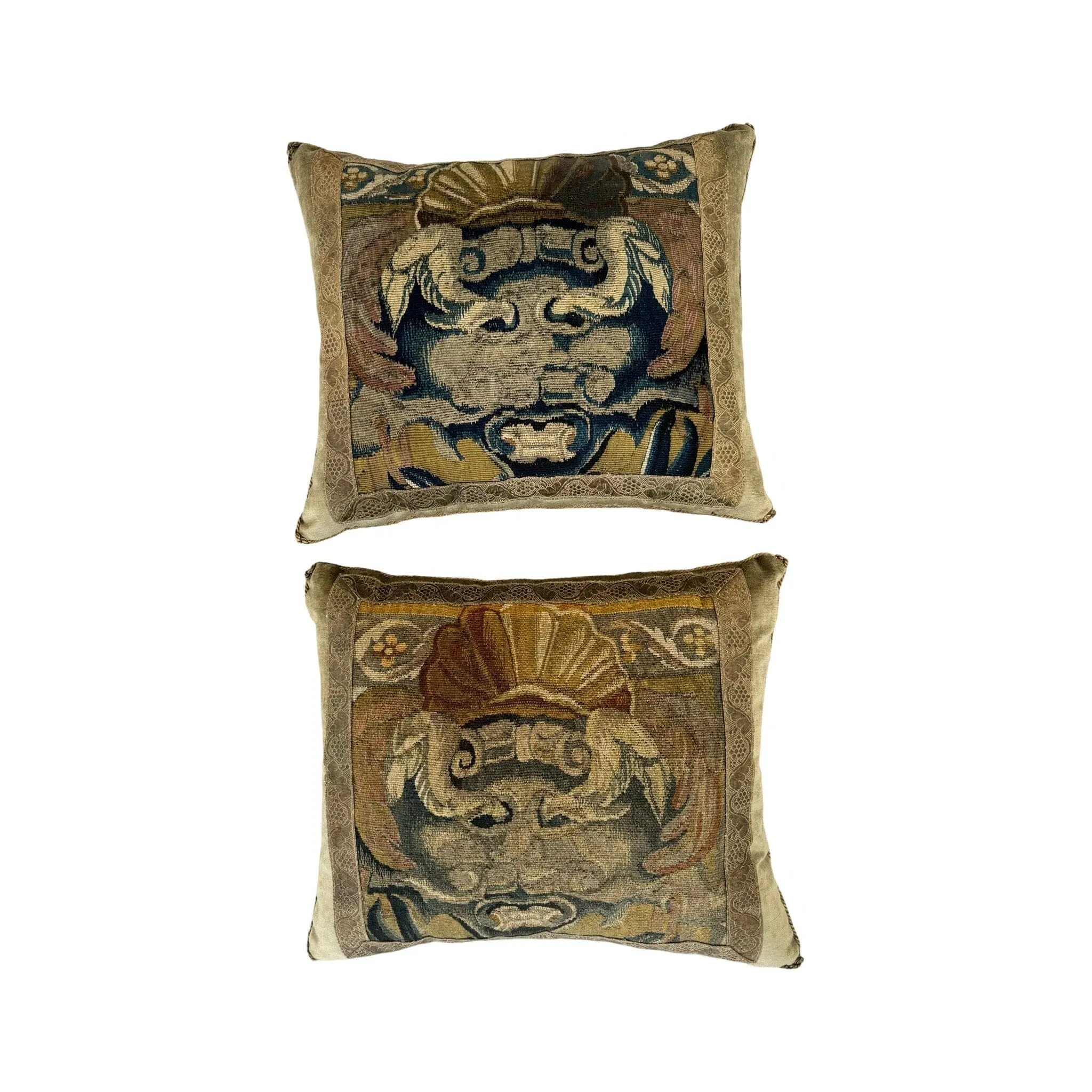 Antique Flemish Tapestry Fragment (#T041324B | 17 x 20”)