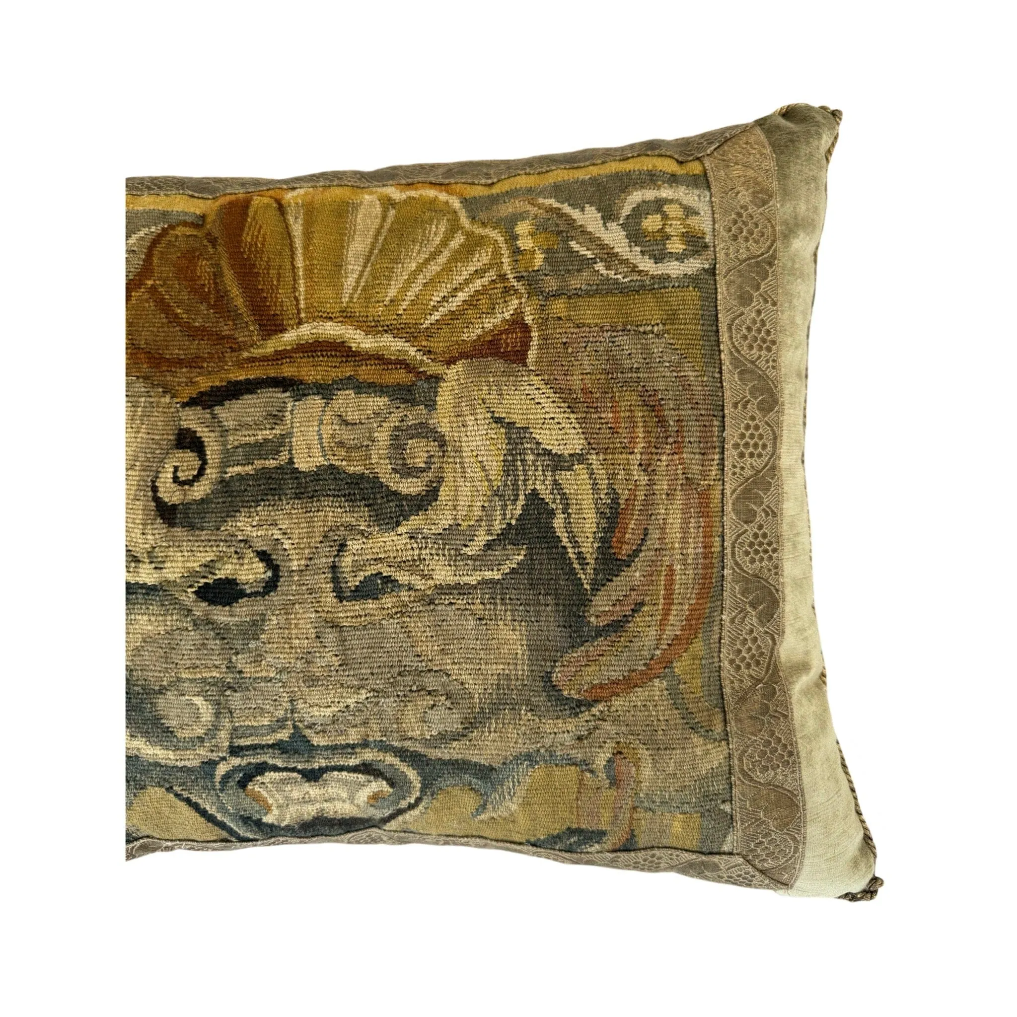 Antique Flemish Tapestry Fragment (#T041324B | 17 x 20”)